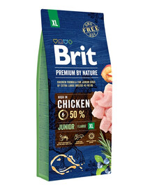 BRIT Premium By Nature Junior Extra Large XL Chicken XL 15 kg