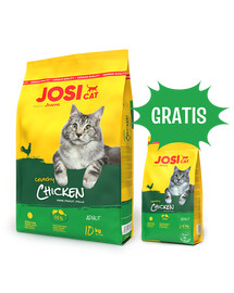 JOSERA JosiCat Crunchy Chicken 10kg ar mājputnu gaļu pieaugušiem kaķiem + 1,9 kg barības BEZMAKSAS