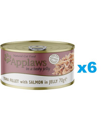 APPLAWS Cat Adult Tuna Fillet with Salmon in Jelly tuncis un lasis želejā 6x70g