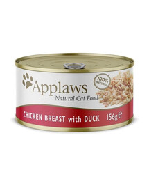 APPLAWS Cat Chicken Breast with Duckmitrā kaķu barība ar vistu un pīli 156g