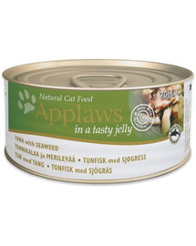 APPLAWS Cat Adult Tuna with Seaweed in Jelly tuncis ar jūras aļģēm želejā 24x70 g