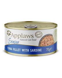 APPLAWS Cat Senior Tuna Fillet with Sardine tuncis ar sardīnēm vecākiem kaķiem 70 g