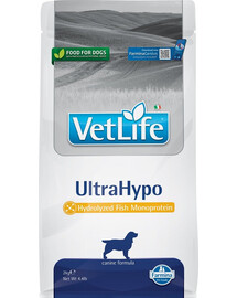 Farmina Vet Life UltraHypo 2 kg  - ir pilnvērtīga diētiskā barība suņiem, kas izstrādāta, lai mazinātu barības vielu nepanesību, kuri cieš no pārtikas alerģijām un atopijas.