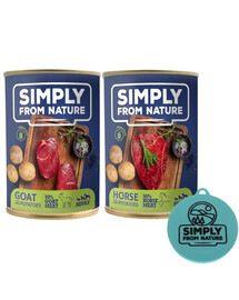 SIMPLY FROM NATURE Kozina z ziemniakami + konina z ziemniakami 400 g x 12 szt. + pokrywka na puszki