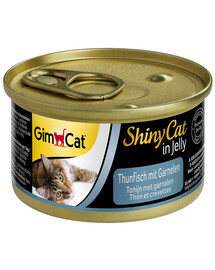 GIMCAT Shiny Cat Tuna&Shrimp in Jelly 70g tuncis ar garnelēm želejā