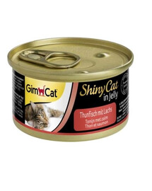GIMCAT Shiny Cat Tuna&Salmon in Jelly 70g tuncis ar lasi želejā
