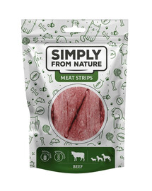 SIMPLY FROM NATURE Meat Strips Liellopa gaļas sloksnes suņiem 80 g
