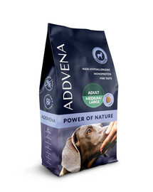 ADDVENA Power of Nature Adult medium&large 10 kg jēra gaļas vidējiem un lieliem šķirnes suņiem