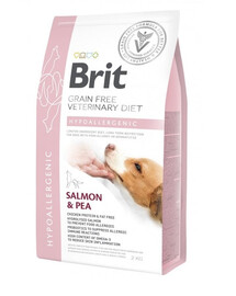 BRIT Veterinary Diets Dog Hypoallergenic 2 kg Hipoalerģiska veterinārā barība suņiem ar pārtikas alerģijām un nepanesamību.
