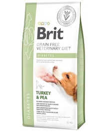 BRIT Veterinary Diets Dog Diabetes 12 kg Veterināra sausā barība bez graudaugiem pieaugušiem suņiem ar cukura diabētu.