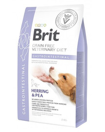 BRIT Veterinary Diets Dog Gastointestinal 2 kg Bez graudaugu barība pieaugušiem suņiem ar gremošanas problēmām, kuņģa un zarnu trakta traucējumiem.