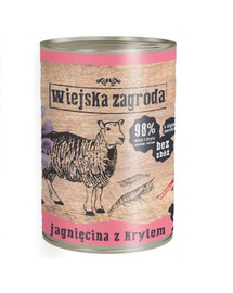 WIEJSKA ZAGRODA Jēra gaļa ar krilu 400g kārba kaķiem