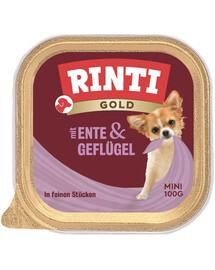 RINTI Gold Duck&Poultry Mini pīļu un mājputnu gaļas paplāte 100 g