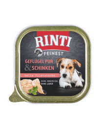 RINTI Feinest Poultry Pure&Ham mājputnu gaļas un šķiņķa paplāte 150 g
