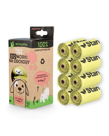 STARCH BAG Kompostējami BIO maisiņi fekālijām 8 ruļļi x 15 gab., zaļa krāsa