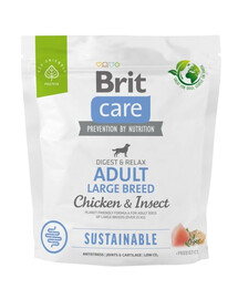 BRIT CARE Sustainable Adult Large breed chicken kukaiņi pieaugušiem lielo šķirņu suņiem ar vistu un kukaiņiem 1kg