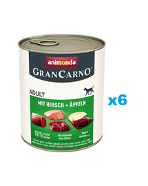 ANIMONDA GranCarno Adult cūkgaļa ar brieža gaļu un āboliem 6x800 g