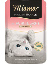 MIAMOR Ragout Royale mērcē Chicken&Salmon maisiņš vistas un laša mērcē kaķiem 100 g