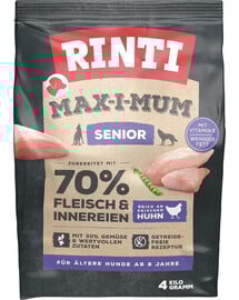 RINTI MAX-I-MUM Senior Chicken vecākiem suņiem 4 kg, bez graudaugiem