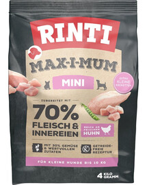 MAX-I-MUM Mini Adult Chicken mazām šķirnēm 4 kg ar vistas gaļu, bez graudaugiem