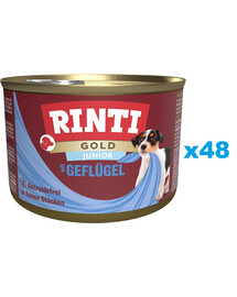 RINTI Gold Junior Mini mājputnu gaļa mazo šķirņu kucēniem 48x185 g