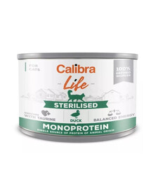 CALIBRA Cat Life Sterilised Duck 200 g ar pīli sterilizētiem kaķiem