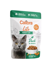 CALIBRA Cat Life Pouch Adult Duck in gravy 85 g pīle mērcē kaķiem