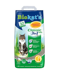 BIOKAT'S Classic 3in1 2x10 l Svaigs bentonīta pakaišs ar svaigas zāles aromātu