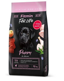 FITMIN Dog For Life barība kucēniem 12 + 1 kg