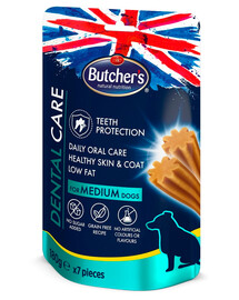 BUTCHER'S Dental Care for Medium Dogs 5x180g denstist našķi vidējiem suņiem
