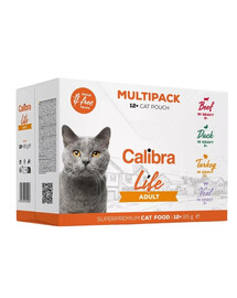 CALIBRA Cat Life Pouch Adult Multipack in gravy 12x85 g maisiņi mērcē kaķiem