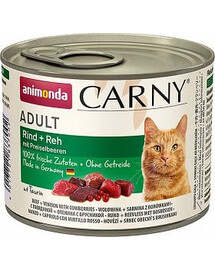 ANIMONDA Carny ar liellopa gaļu, brieža gaļu un brūklenēm, 200 g
