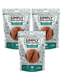 SIMPLY FROM NATURE Meat Strips Tītara gaļas sloksnes suņiem 3x80 g
