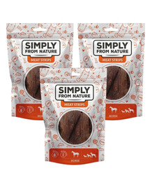 SIMPLY FROM NATURE Meat StripsZirga gaļas sloksnes suņiem 3x80 g |