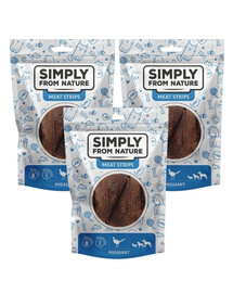SIMPLY FROM NATURE Meat Strips Fazānu gaļas sloksnes suņiem 3x80 g