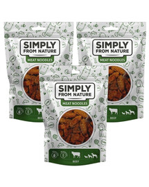 SIMPLY FROM NATURE Meat Noodles Gaļas bumbiņas ar liellopu gaļu suņiem 3x80 g