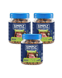 SIMPLY FROM NATURE Smart Bites liellopu gaļas vilcieni suņiem 3x130 g |