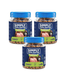 SIMPLY FROM NATURE Smart Bites Tītara trenažieri suņiem 3x130 g |
