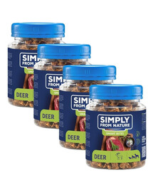 SIMPLY FROM NATURE Smart Bites Brieža vilcieni suņiem 4x130g