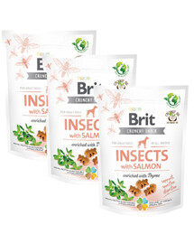 BRIT Care Dog Functional Snack Insect 3x200 g gardumi ar kukaiņiem un lašiem