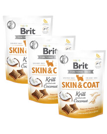 BRIT Care Dog Functional Snack skin&coat Krils 3x150 g ārstnieciskie produkti ar krilu kažokam