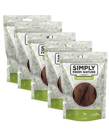 SIMPLY FROM NATURE Meat Strips Gaļas brieža sloksnes suņiem 5x80 g