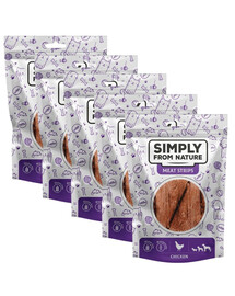 SIMPLY FROM NATURE Meat Strips Gaļas bumbiņas vistas gaļas sloksnes suņiem 5x80 g