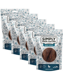 SIMPLY FROM NATURE Gaļas strēmelītes ar pīli un ābolu suņiem 5x80 g