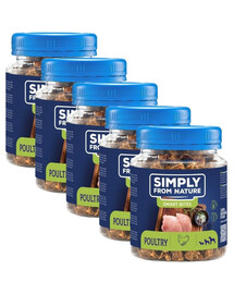 SIMPLY FROM NATURE Smart Bites mājputnu gaļas piedevas suņiem 5x130 g