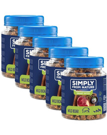 SIMPLY FROM NATURE Smart Bites Savvaļas cūku trenažieri suņiem 5x130g