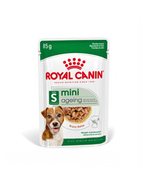 ROYAL CANIN Mini ageing 12+ 12x85 g mitrā barība mērcē pieaugušiem suņiem, vecākiem par 12 gadiem, mazām šķirnēm
