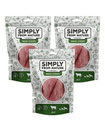 SIMPLY FROM NATURE Meat Strips Liellopa gaļas sloksnes suņiem 3x80 g