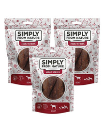 SIMPLY FROM NATURE Meat Strips Kazas gaļas sloksnes suņiem 3x80 g