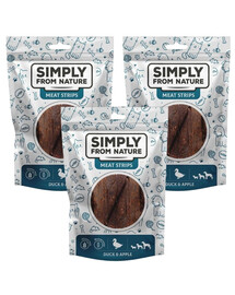 SIMPLY FROM NATURE Gaļas strēmelītes ar pīli un ābolu suņiem 3x80 g